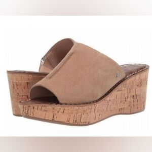 Sam Edelman Beige Cork Wedge Sandals